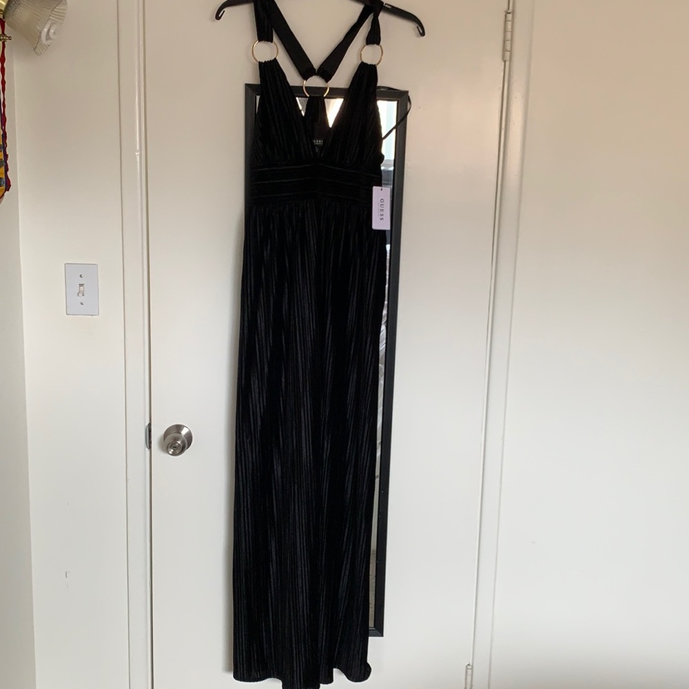 NWT Guess-   Black velvet new Maxi dress !